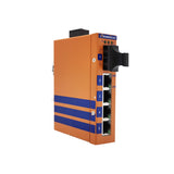 HES5A-SSC-VL -  DIN-Rail Unmanaged, 4 x  100Mbps Copper Port, 1 x Fiber Port,  Single Mode 20KM, SC Interface